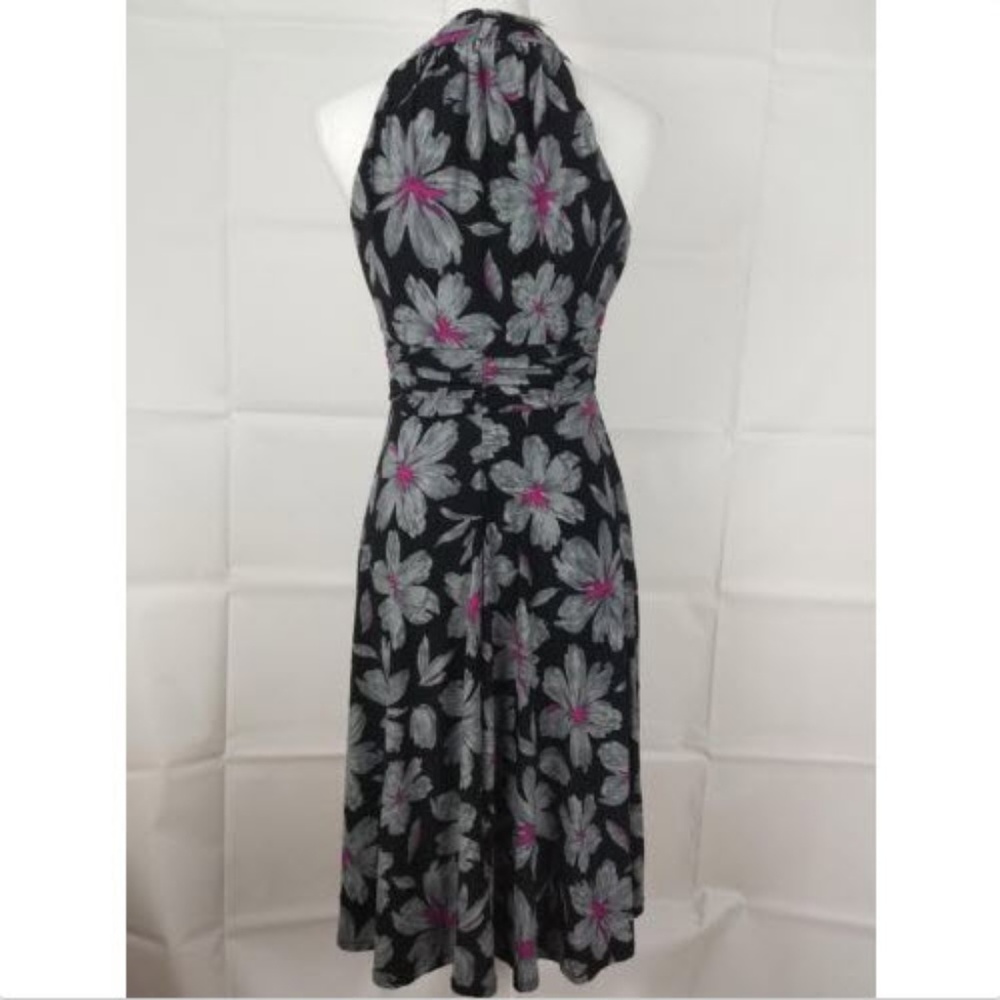 Evan Picone floral black midi ruffled dress Size 4 - Picture 6 of 6